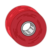 Illustrated red twist tie spool wound in a roll.