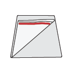 Illustration of red flat wire tie to form medical drapes.