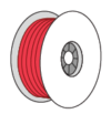 Plastic coated twist ties wound around an illustrated spool.