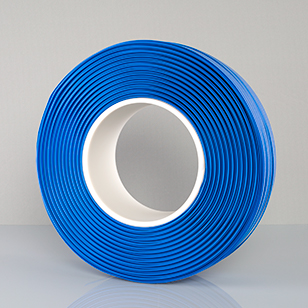 Blue spooled medical flexible wire.